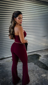 “EVE” ASYMMETRICAL MESH DETAIL JUMPSUIT